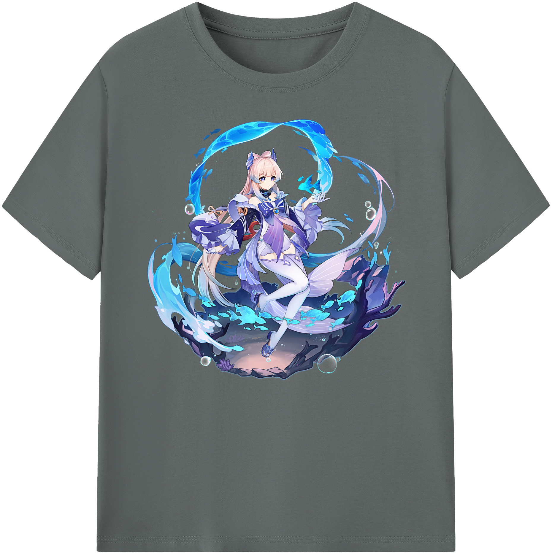 げんし神 珊瑚宮心海 サンゴノミヤ・ココミ genshin Sangonomiya Kokomi 綿100％ メンズ半袖Tシャツ｜肌触りやわらか＆通気性